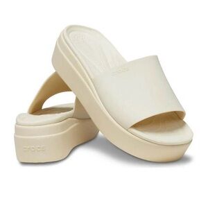 CROCS Women’s Brooklyn Platform Slide Sandals - Bone - Size 10